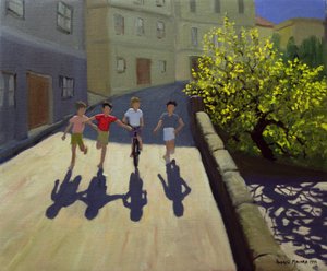 Children Running, Lesbos by Andrew Macara